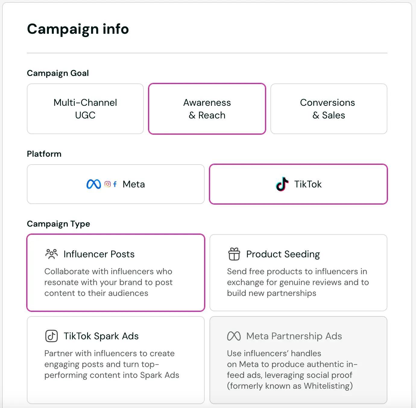 campaign info on Insense