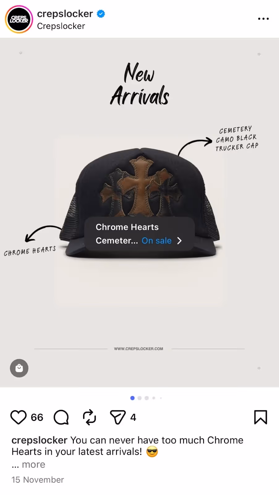 an example of social ecommerce on IG