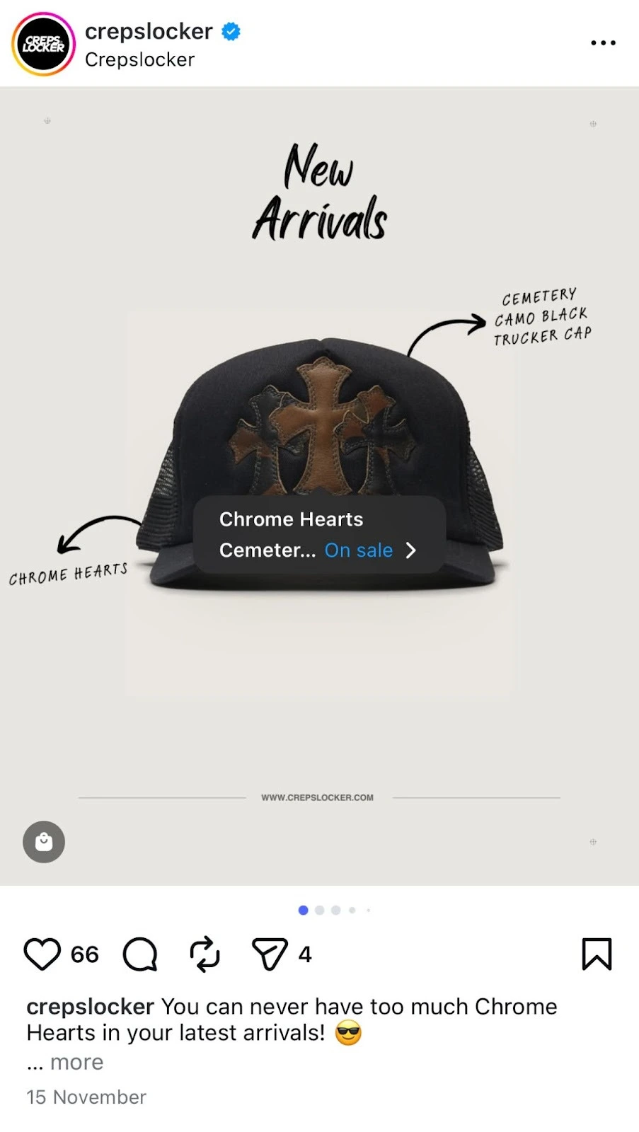 an example of social ecommerce on IG