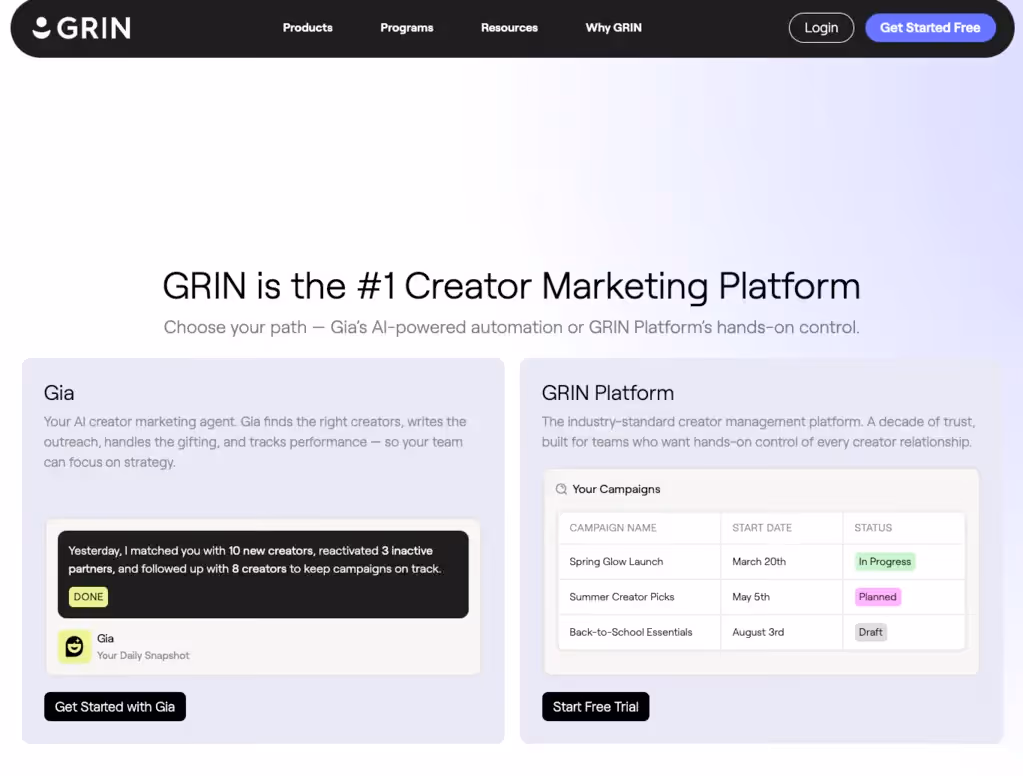 Grin website