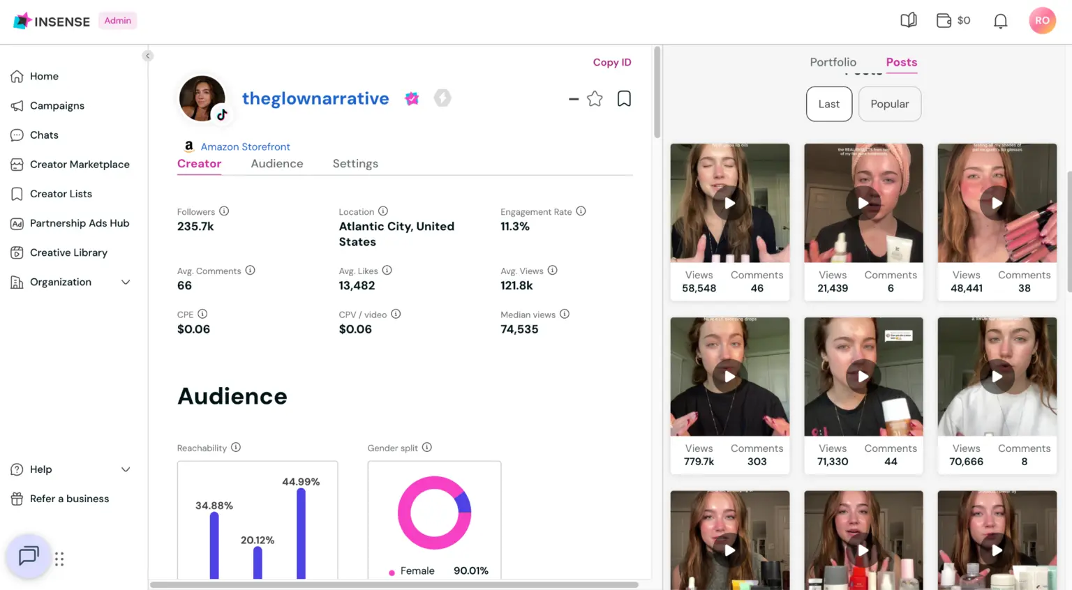 theglownarrative On Insense platform