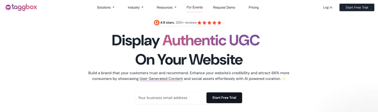 Taggbox home page