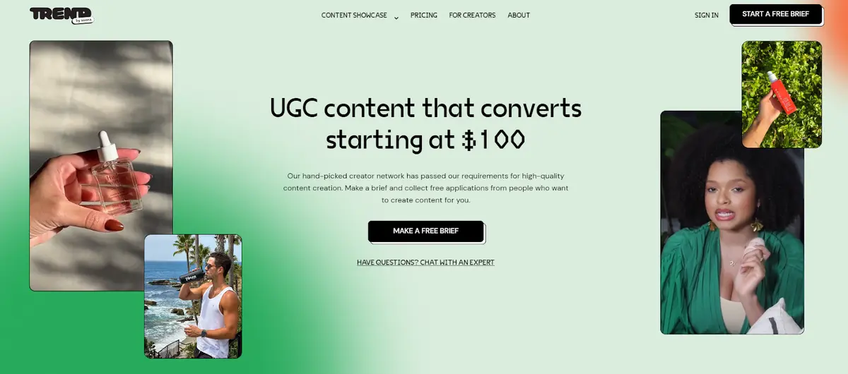 Trend io Home page