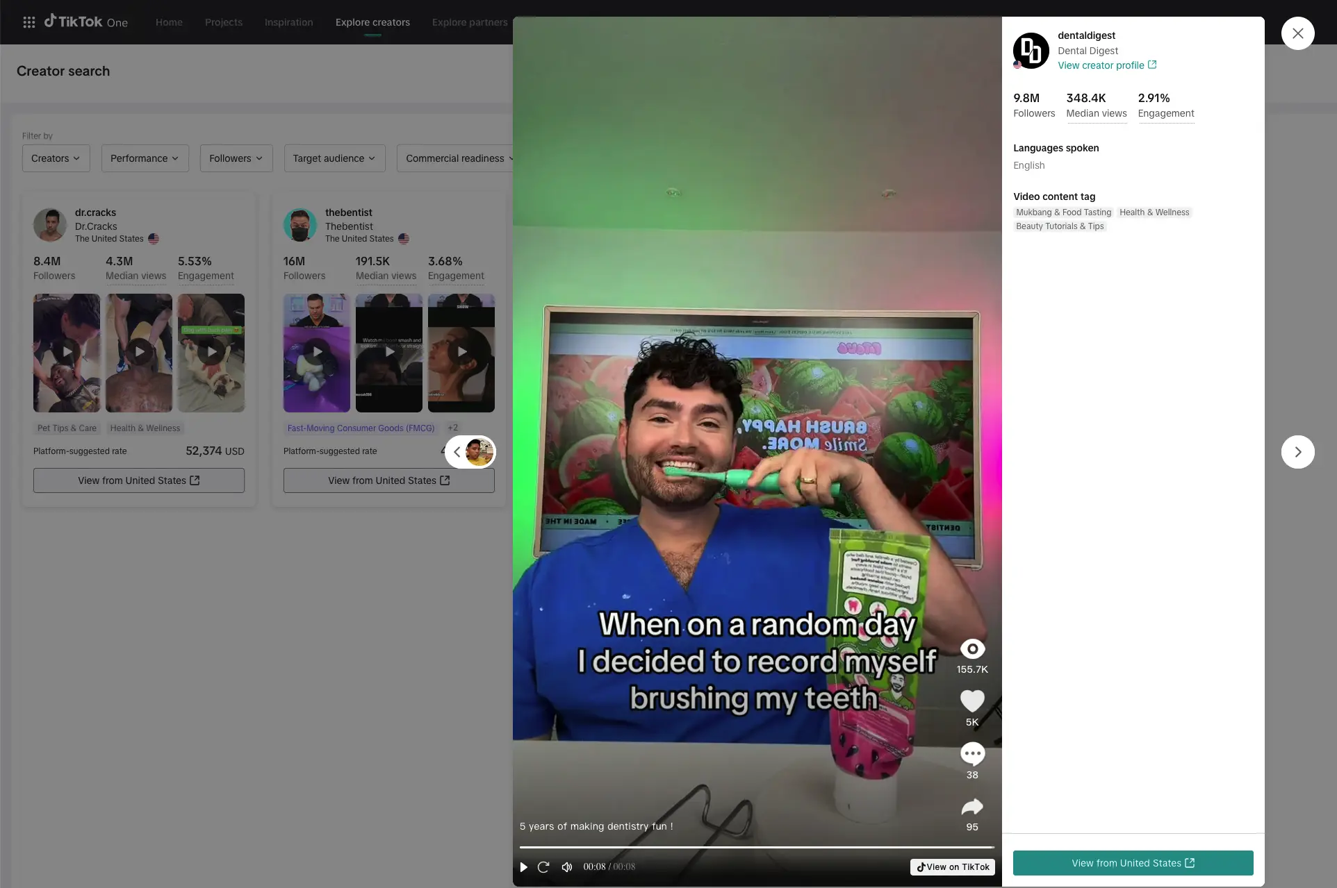 TikTok Creator profiles