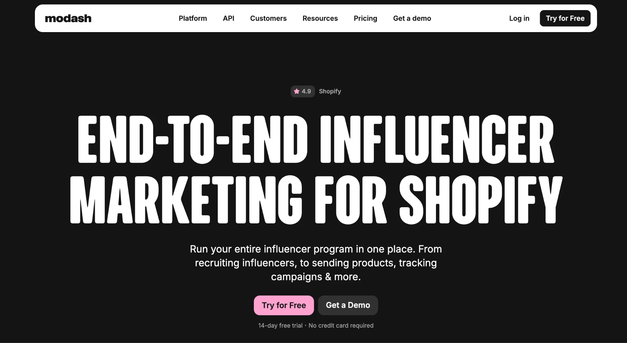 Modash website