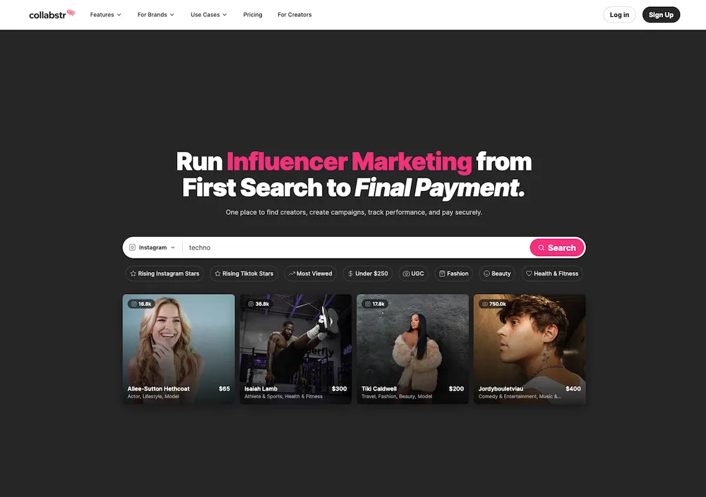 Collabstr website