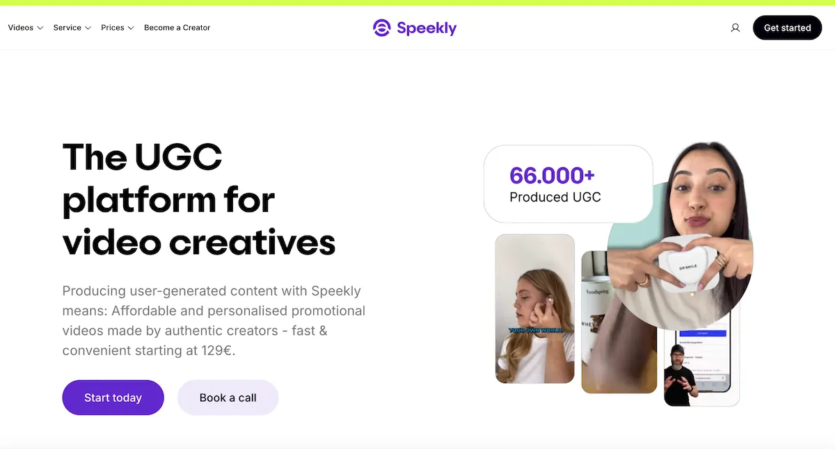 Speekly home page