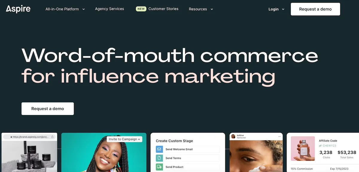Aspire home page