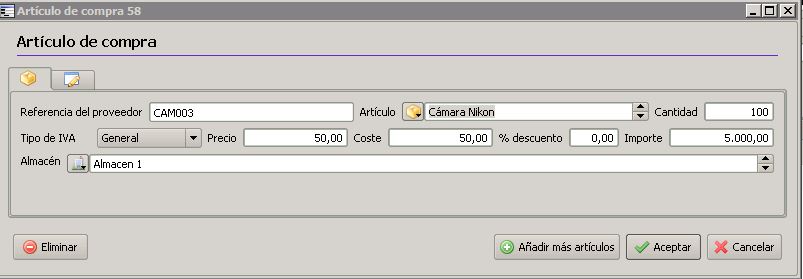 referencia proveedor