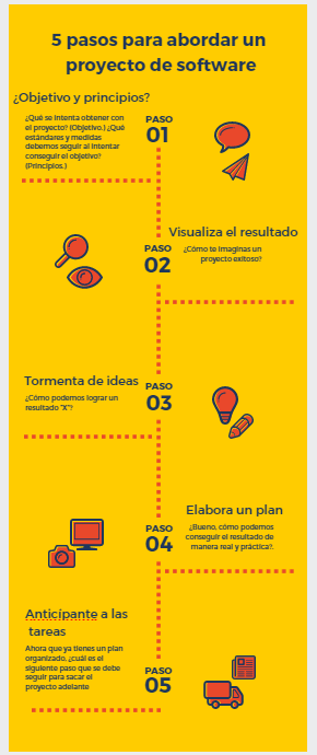 Infographic - 5 pasos para abordar un proyecto de software- - Canva.clipular