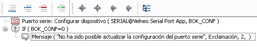 Proceso para lanzar la configuración del puerto serie