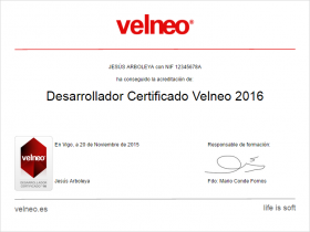 Diploma Desarrollador Certificado Velneo