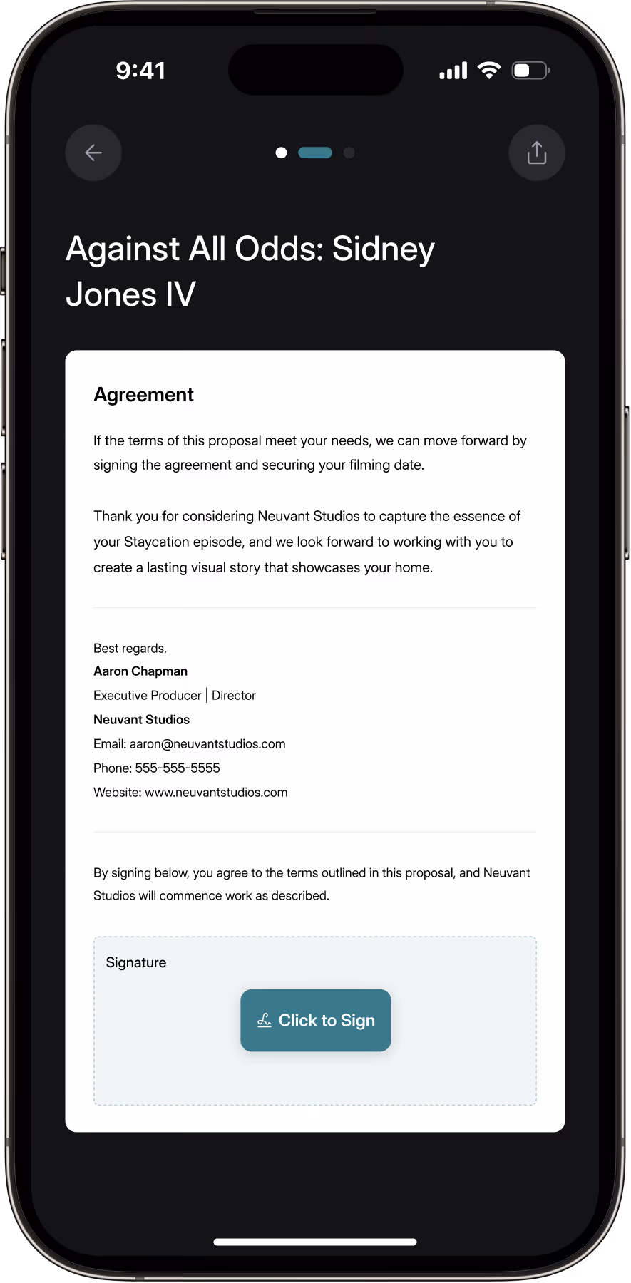 Neudesk mobile interface