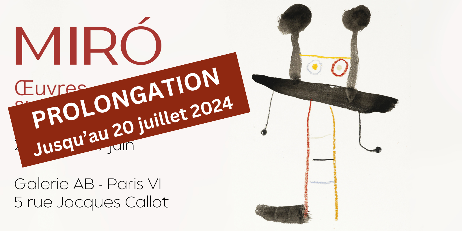 Œuvre sur papier de Joan Miró exposition Galerie AB