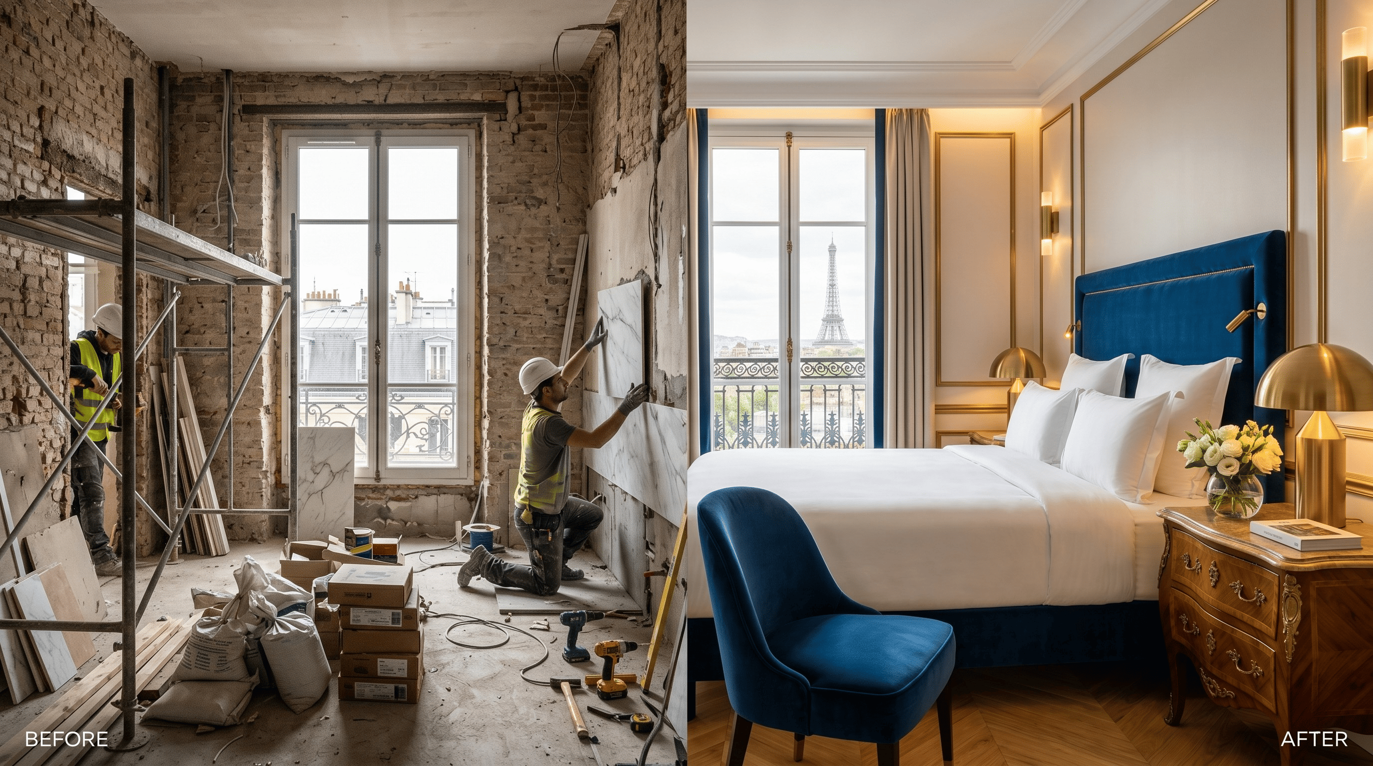 Rénovation hôtel : coûts par chambre, ROI et process complet