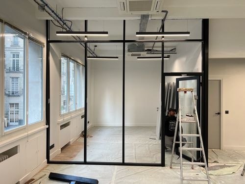 a room that has a ladder in it