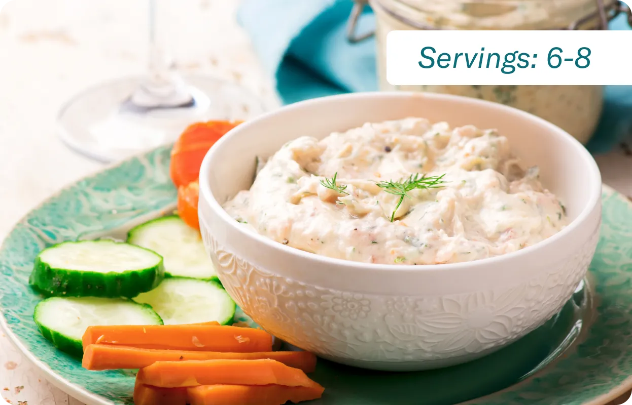 Creamy Spinach-Salmon Dip with Veggies