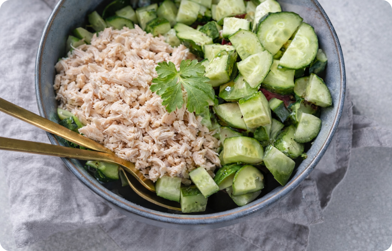 Lemon Poached Chicken Garden Bowl