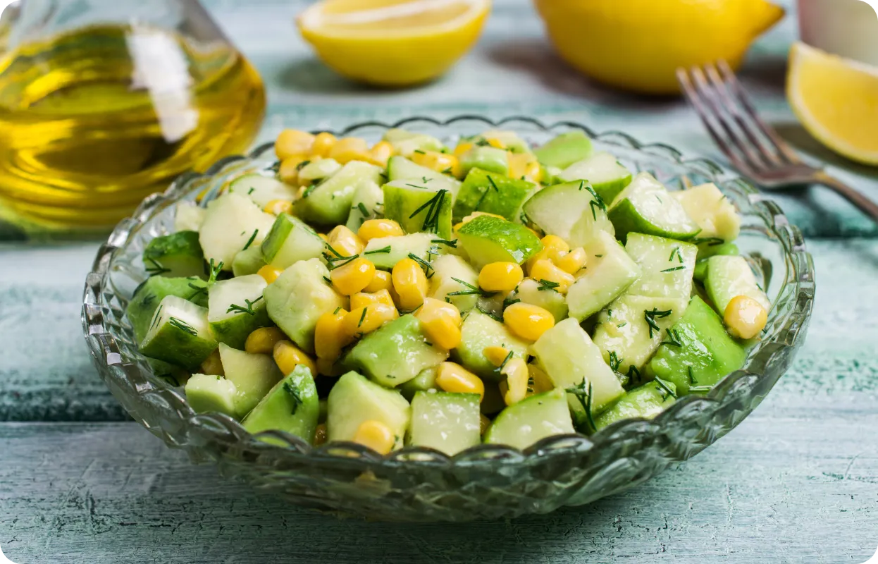 Crisp Corn & Cucumber Garden Salad