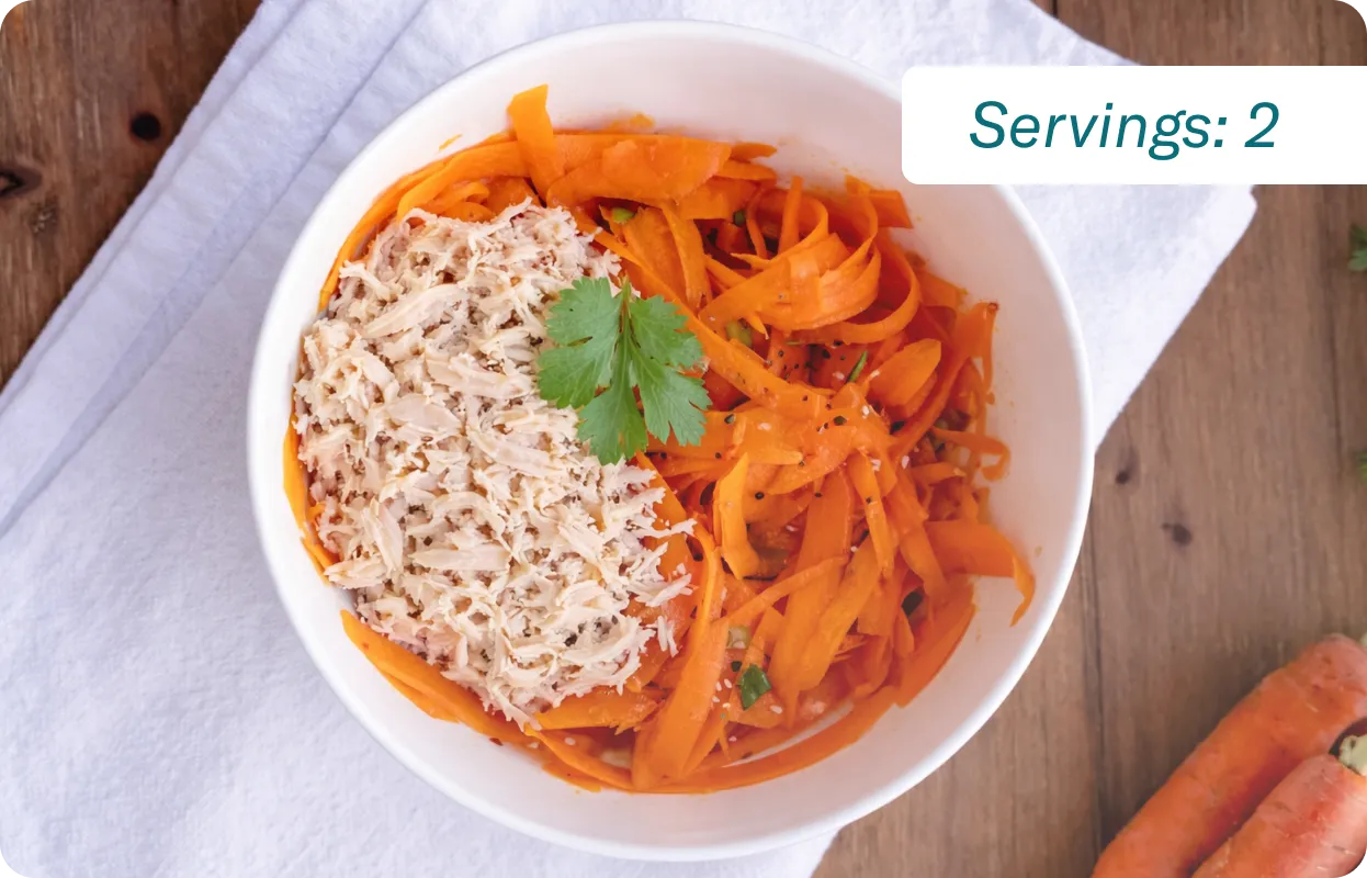 Lemon Chicken & Carrot Ribbon Salad