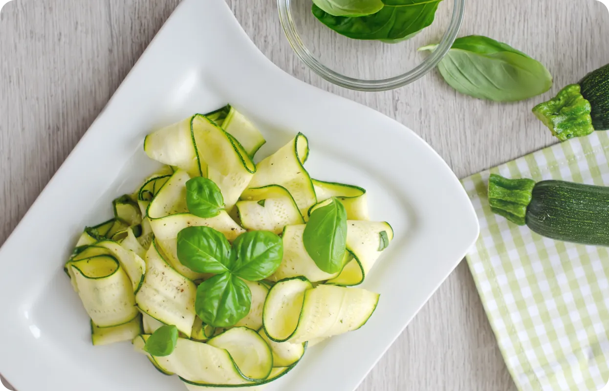Lemon Zucchini Carpaccio with Fresh Basil