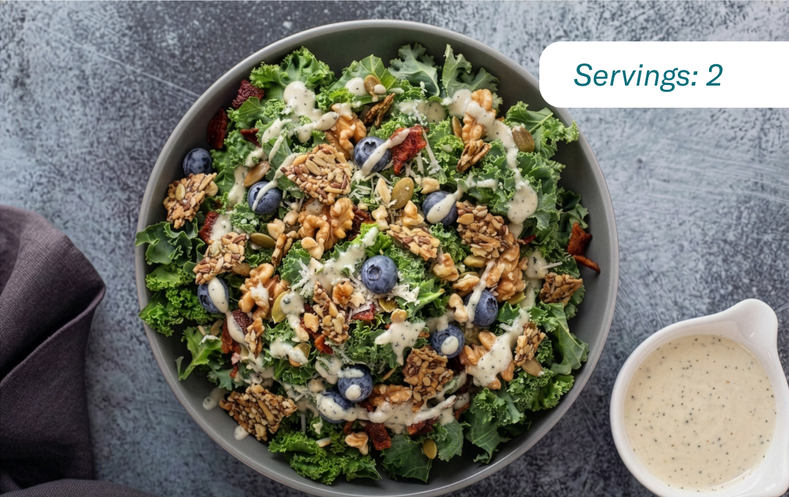 Blueberry & Lacinato Kale Salad With a Nut-Seed Cracker Crumble