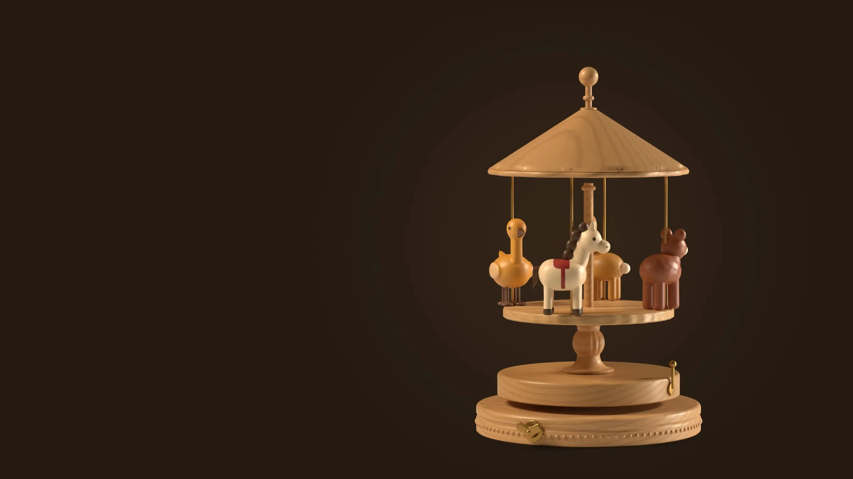 Hele, a wooden carousel music box