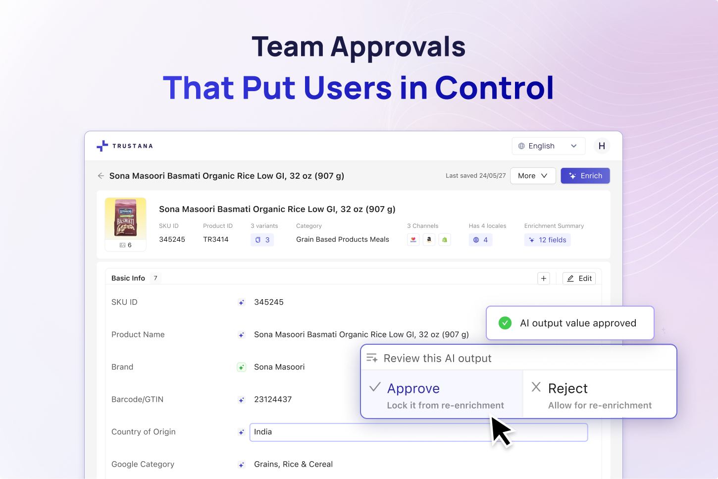 New Trustana GenAI content templates, automated image extraction tools, and new AI validation workflows