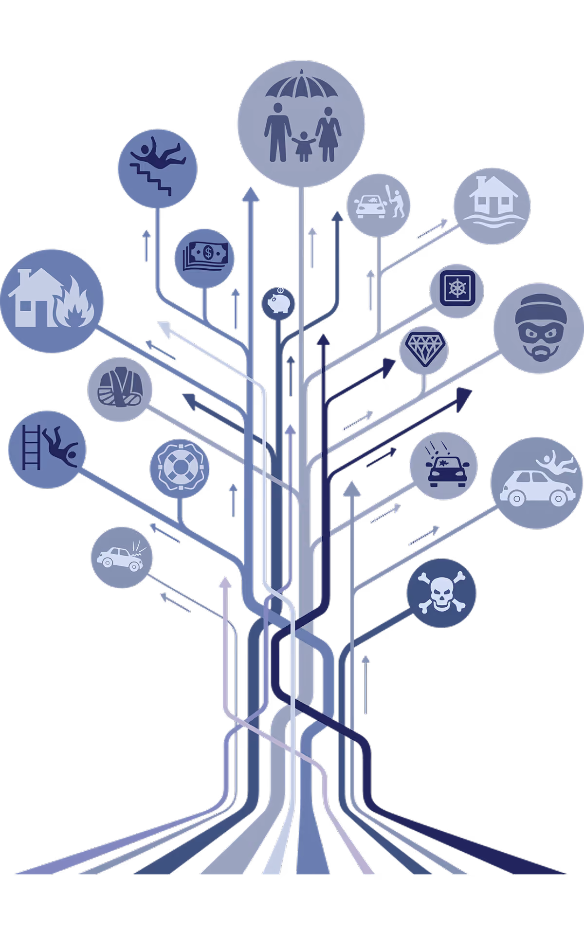insurance on tree branches illustration concept