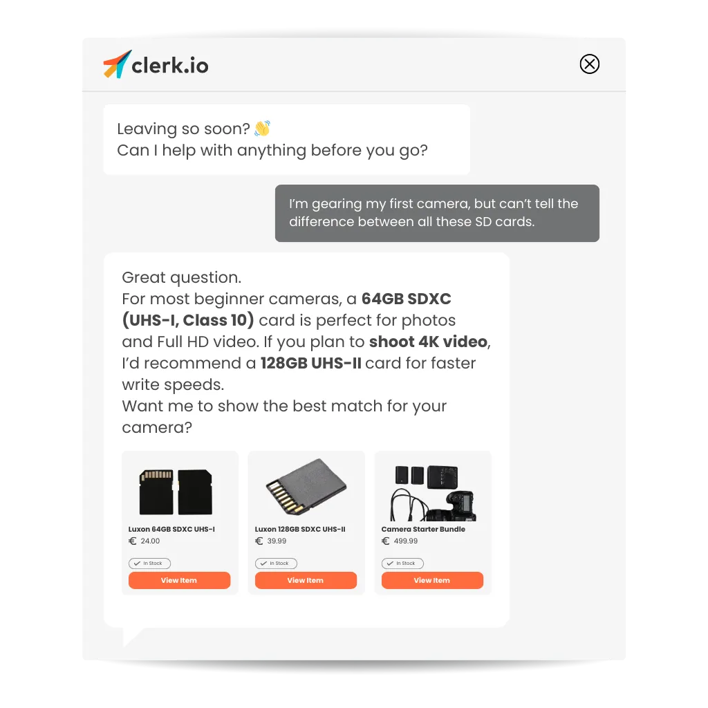 Recover Abandoning Shoppers with AI Chat Exit Intent Conversations