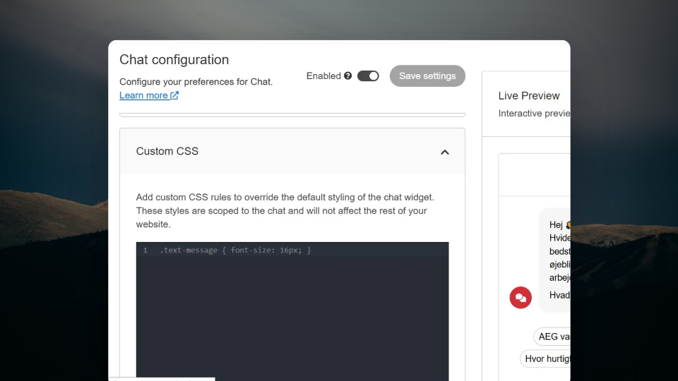 Custom CSS: Full Control Over How Chat Looks in Your Store