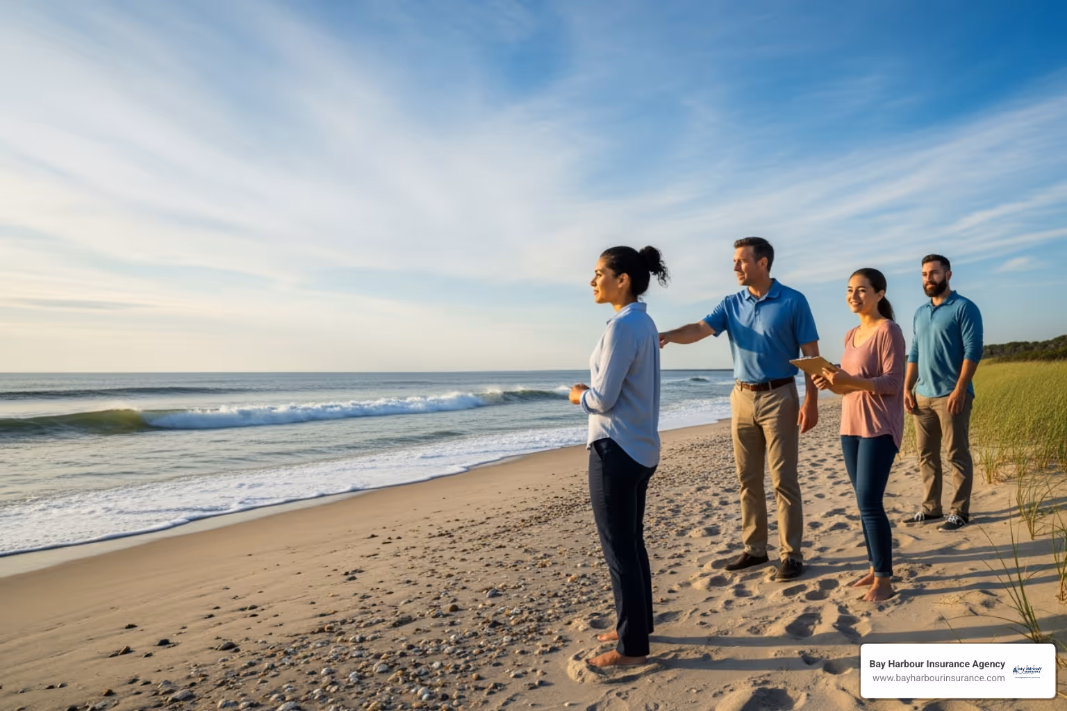 people on a beach - - workers comp insurance companies concept