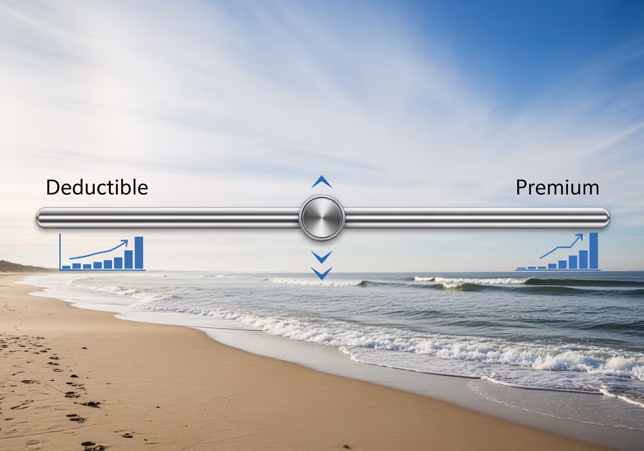 slider showing the relationship between deductible and premium - best affordable home insurance