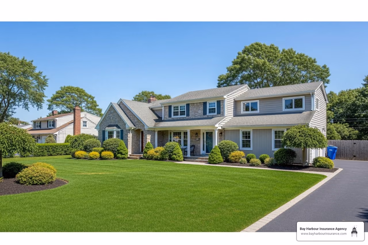 suburban home on Long Island - cheap household insurance