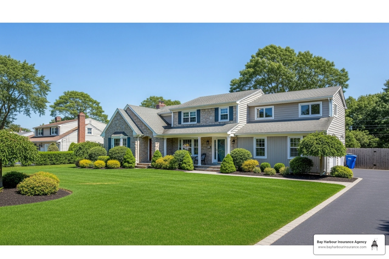 suburban home on Long Island - cheap household insurance