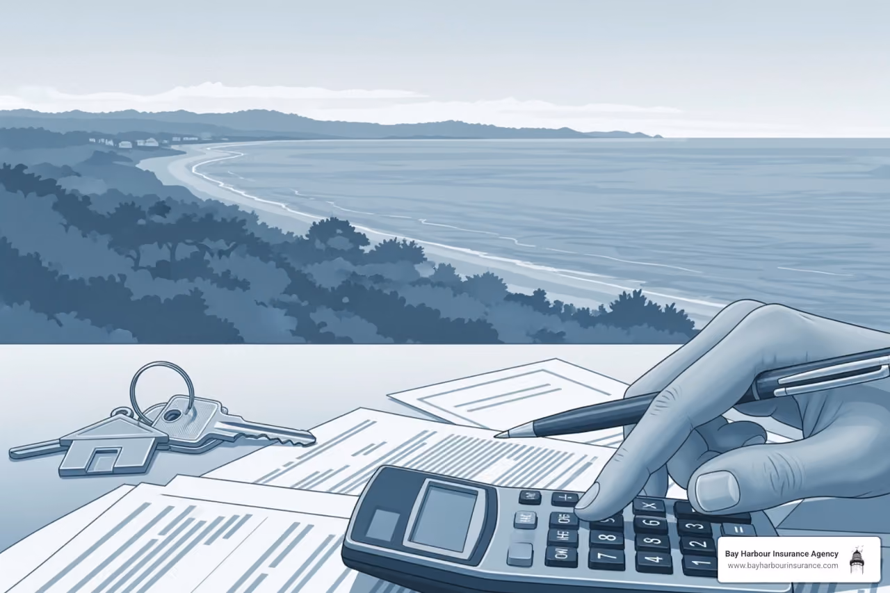 calculating home insurance illustration concept