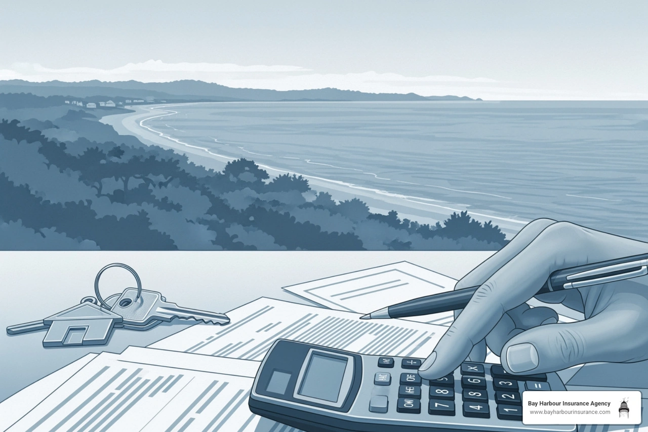 calculating home insurance illustration concept