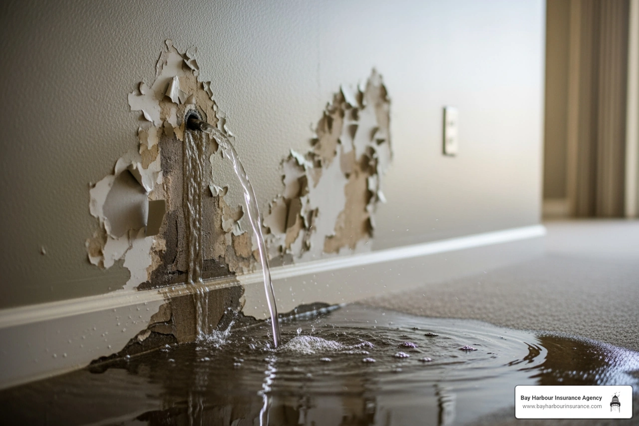 water-damaged condo interior from a burst pipe - ho6 insurance policy water-damaged condo interior from a burst pipe - ho6 insurance policy