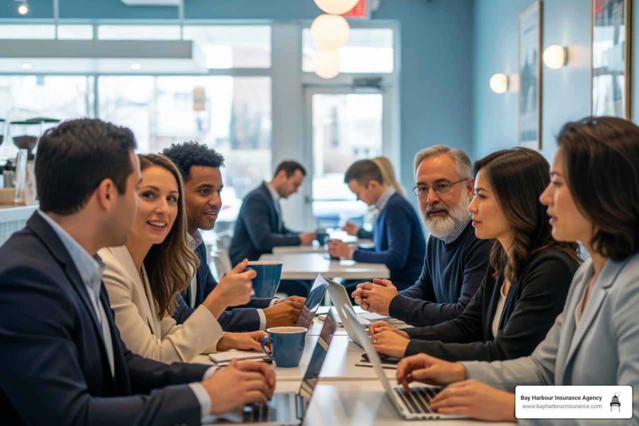 diverse professionals meeting in a Long Island coffee shop - Professional liability definition diverse professionals meeting in a Long Island coffee shop - Professional liability definition