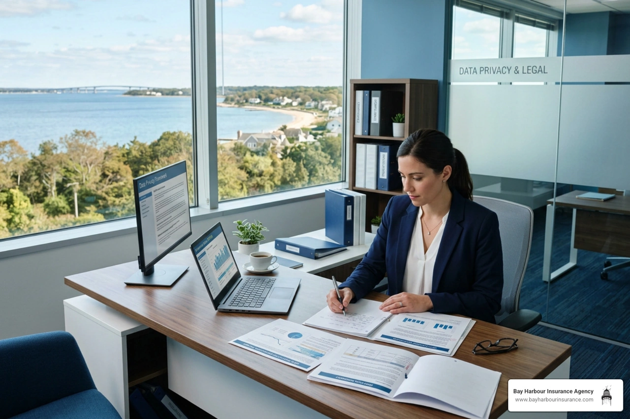 Professional reviewing compliance documents for a data protection policy - Data protection policy