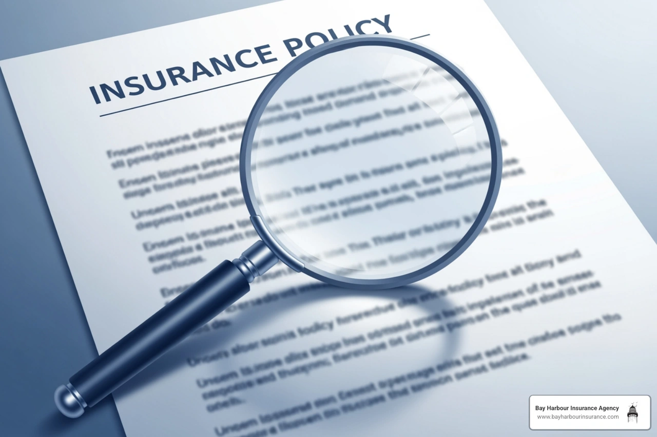 magnifying glass over an insurance policy document - e&o liability insurance magnifying glass over an insurance policy document - e&o liability insurance