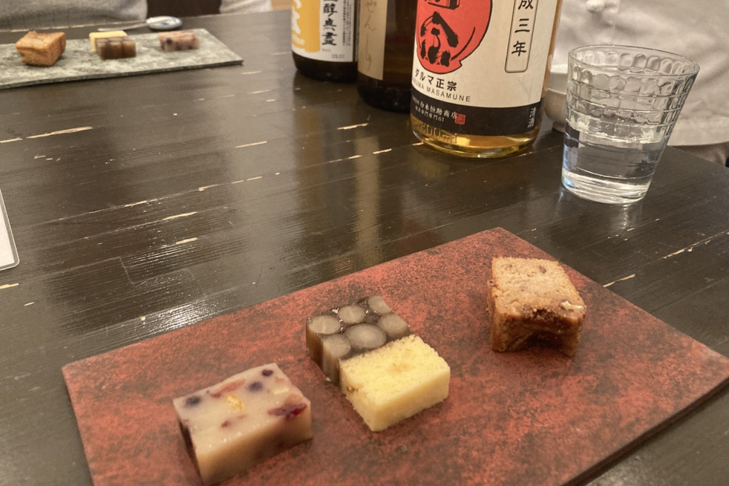 Wagashi (Japanese sweets) pairing with aged sake