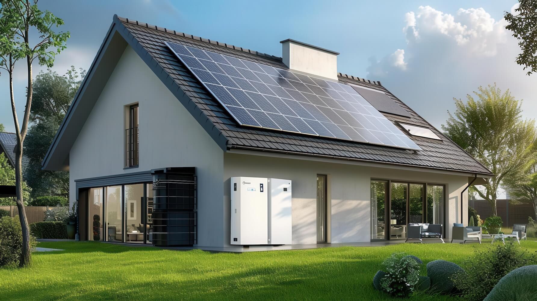 PV-Anlage mit PV-Speicher am Haus