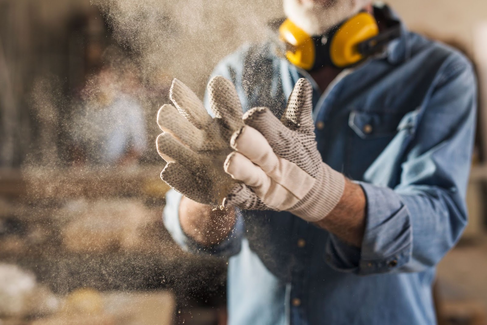 Handwerker klatscht in die Hände