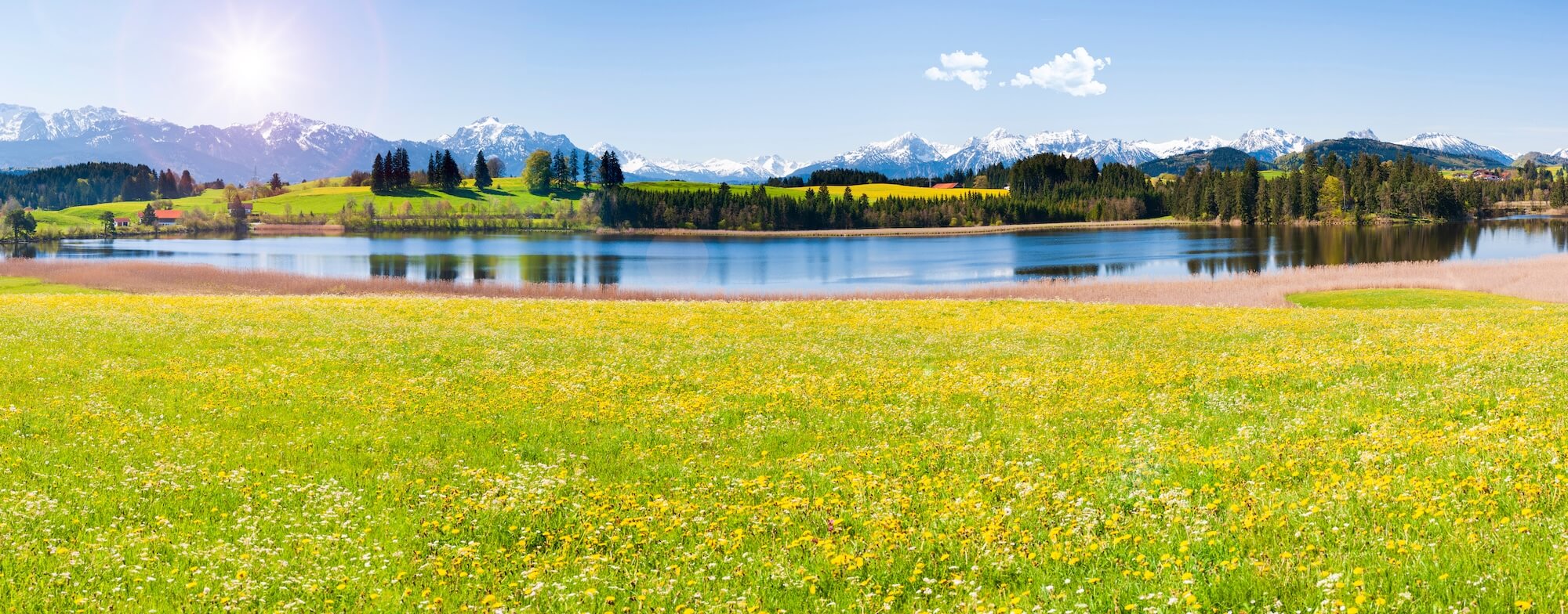 Landschaftsansicht auf den Allgäu bei Füssen