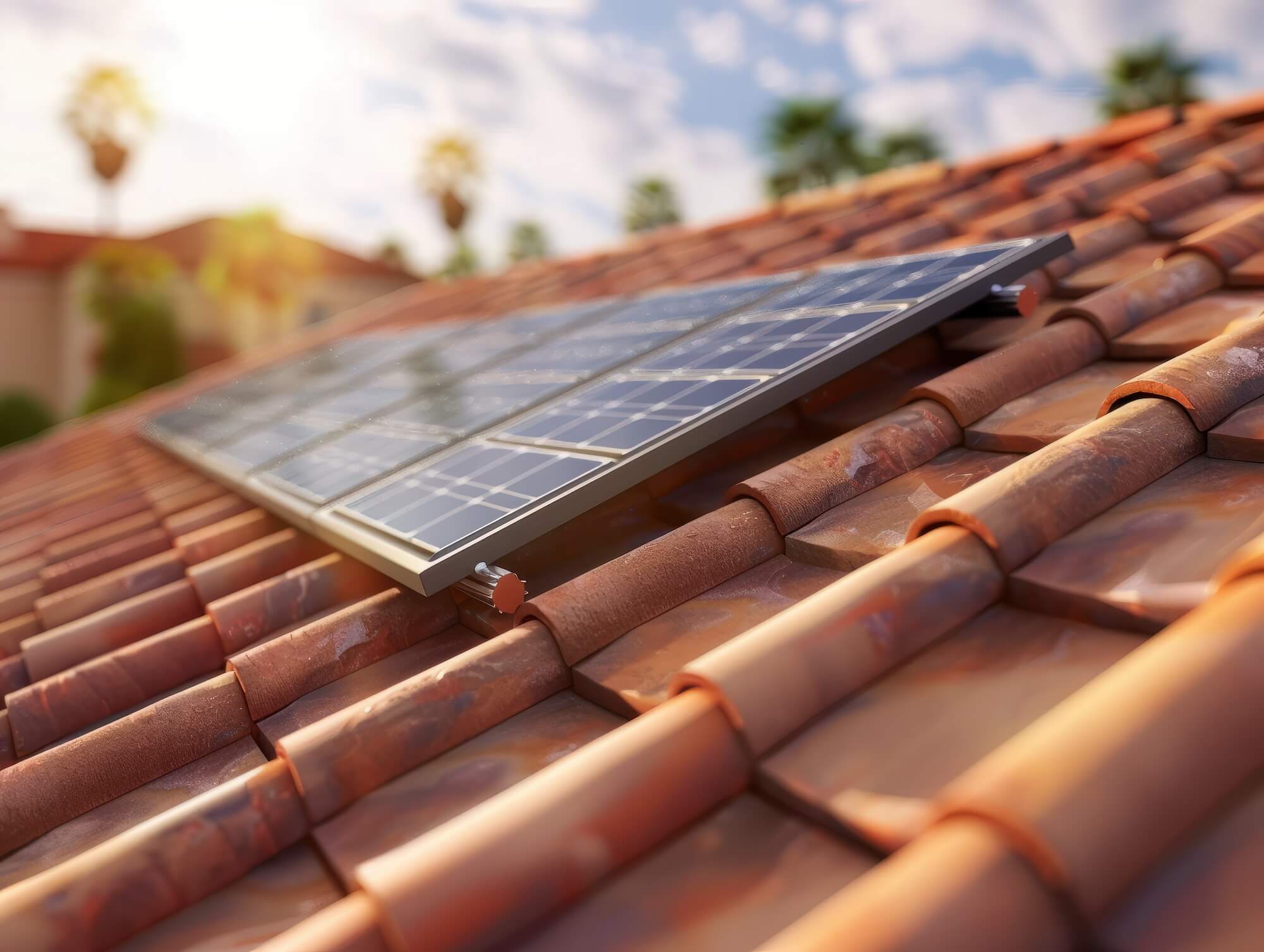 Solarmodule auf einem alten Dach