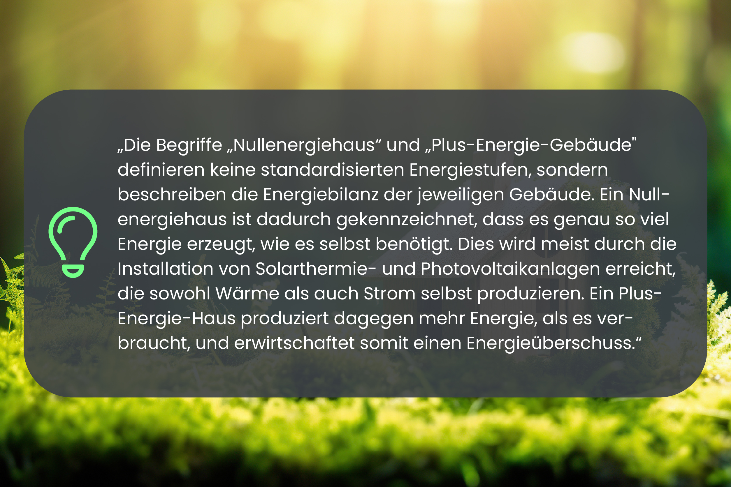 Die Begriffe „Nullenergiehaus