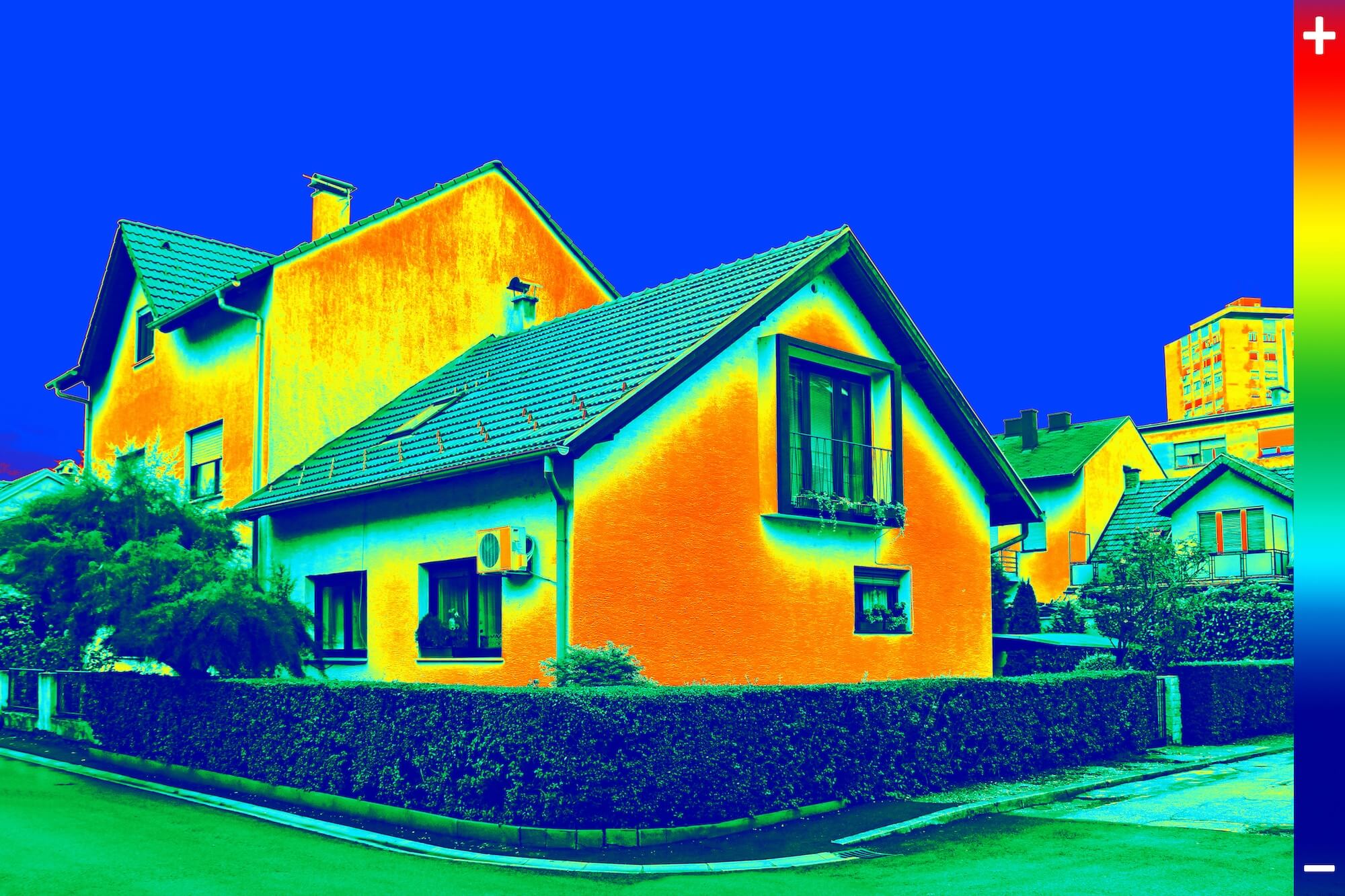 Thermogramm eines Einfamilienhauses