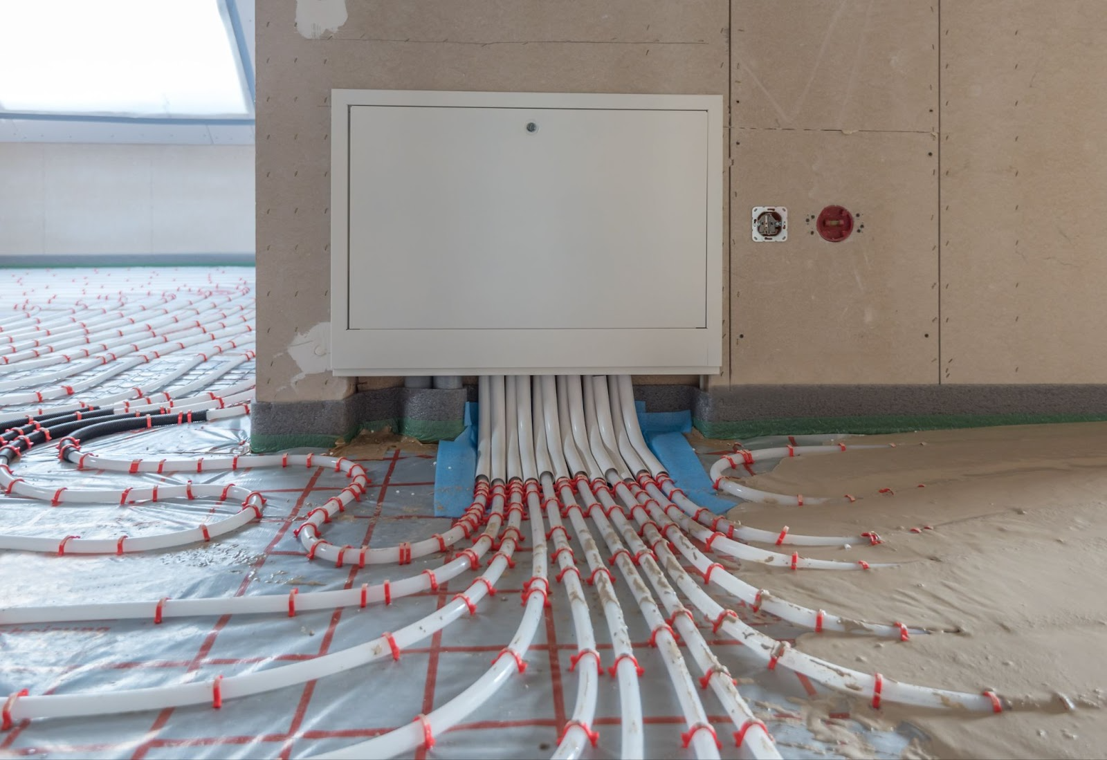 Fachgerechter hydraulischer Abgleich der FuĂźbodenheizung durch optimal verlegte Rohrleitungen