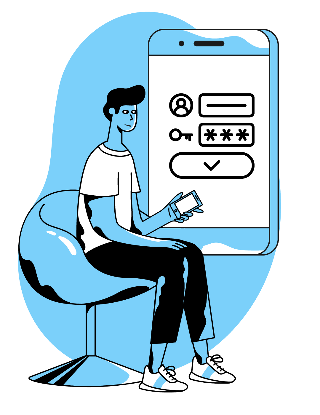 person using phone illustration